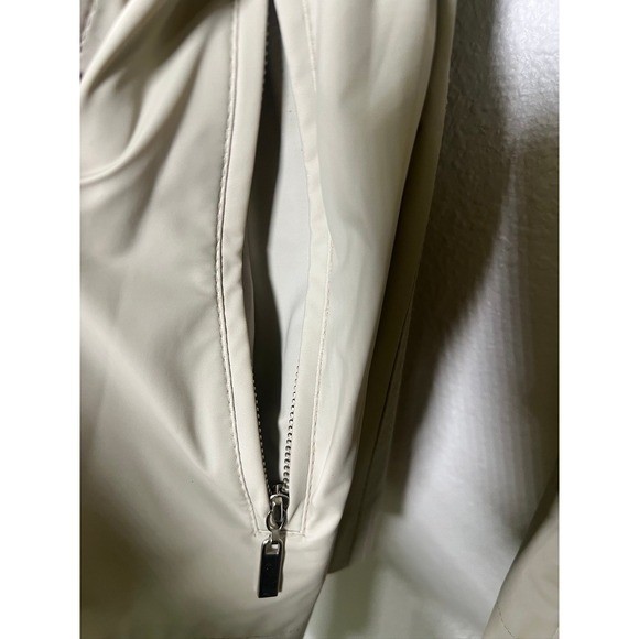 Vintage Beige Minimalist Raincoat Jacket Belted Quiet Luxury Coat Medium Giacca