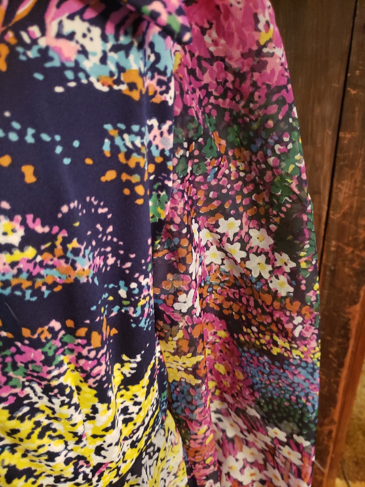 Vintage 1960s Don Luis De Espana multi Color floral Garden Chiffon Maxi Dress