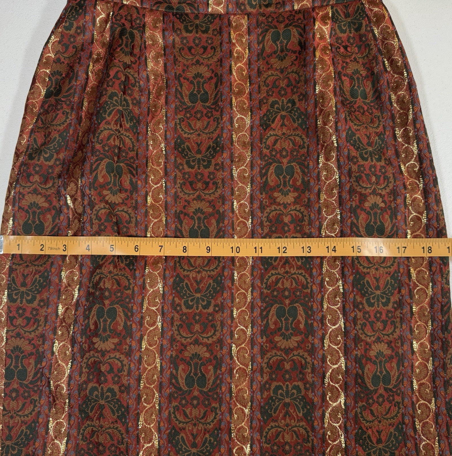 Mary Mcfadden Collection Vintage Metallic Brocade Skirt | Made in USA | Size 8