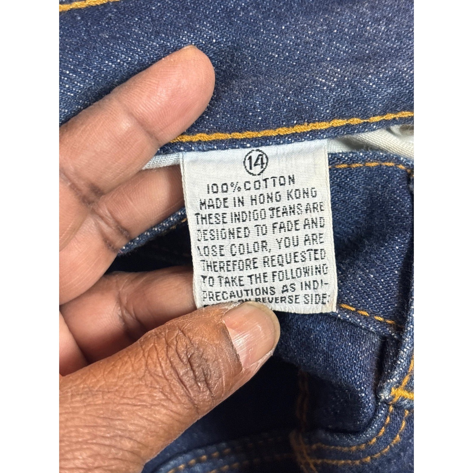 Gloria Vanderbilt Murjani Jeans Womens sz 14 Dark Blue Vintage High Rise Swan