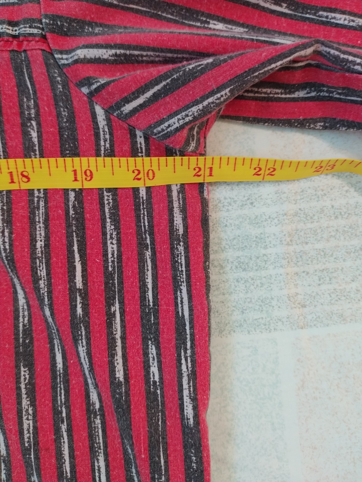 Carlyle VTG 90’s Womans Button Up Black Red White Stripe Short Sleeve Top Sz 12