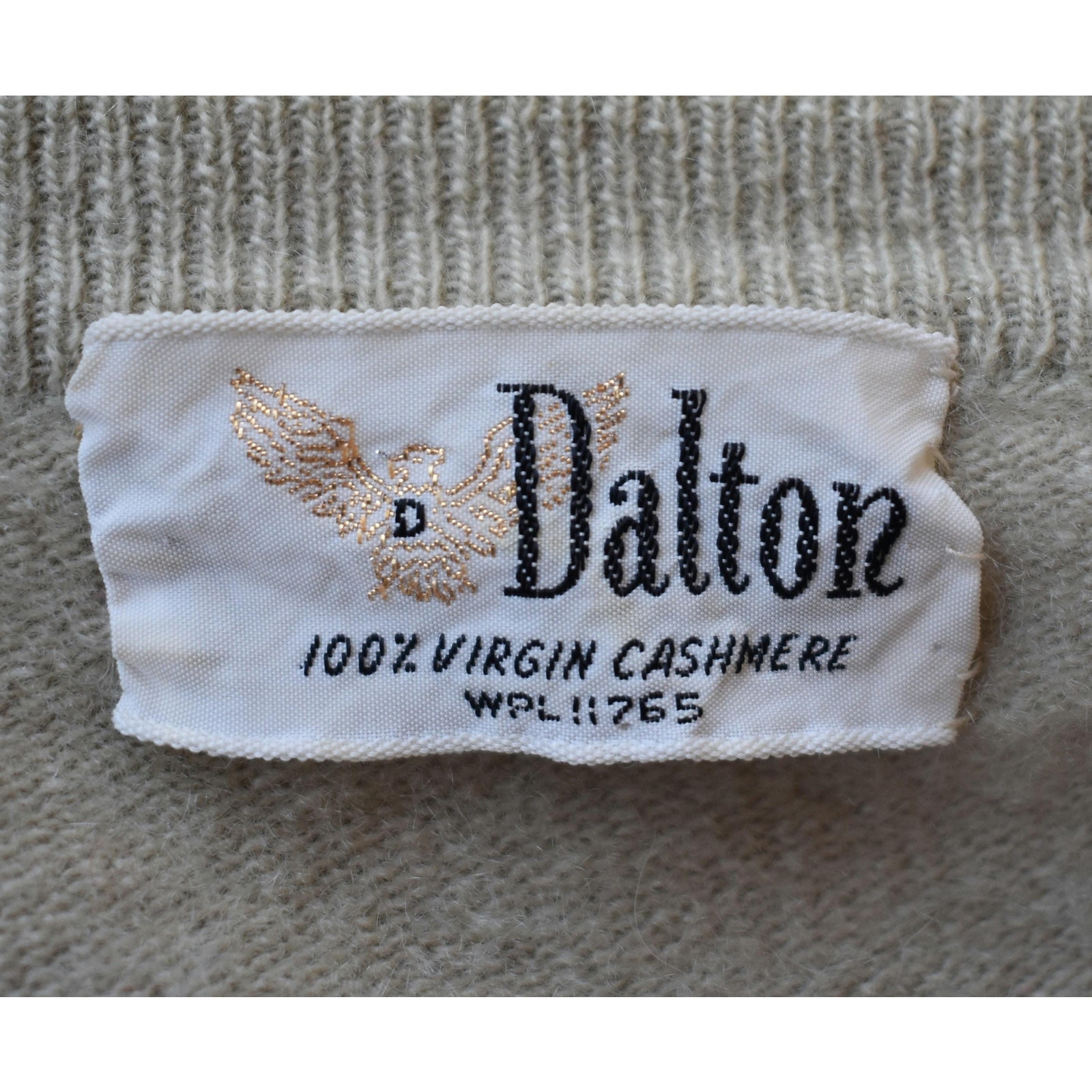 Vintage 50s Sand Taupe Cashmere Cardigan Sweater by Dalton, Size XS, Extra Small