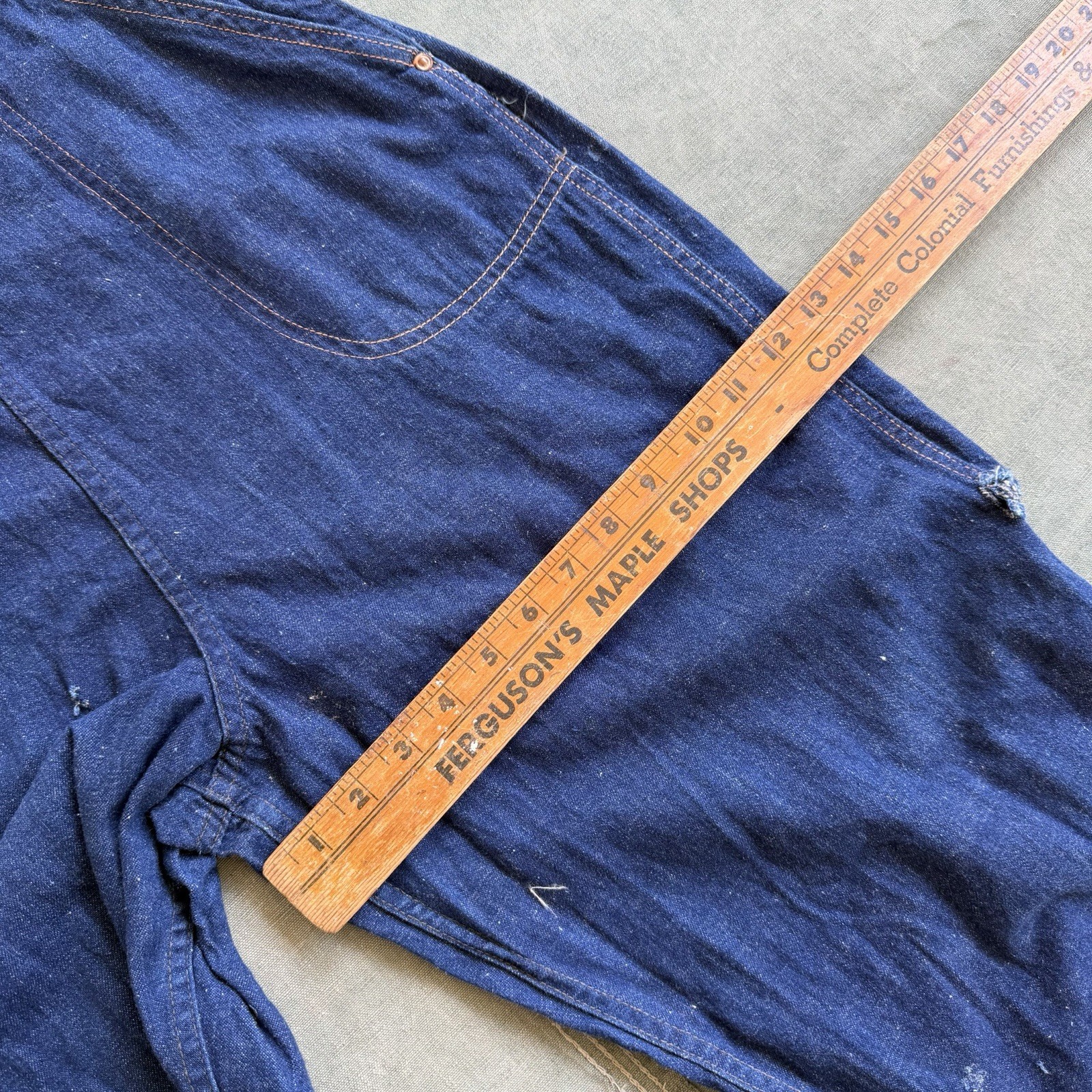 1950s Stockton Of Dallas Side Zip Denim Pants Dark Blue Jeans Vintage 1960s