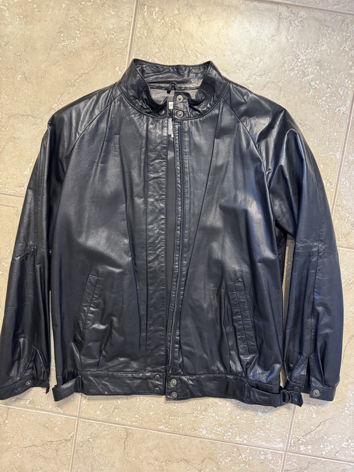 Women’s Vintage 1980’s INTUITIONS Black Leather Jacket & Pants Set Size 10-12