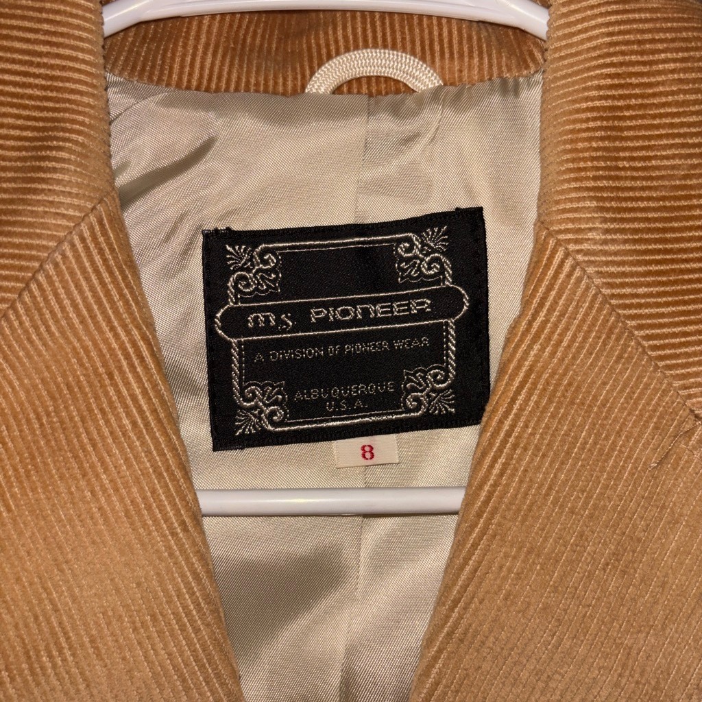 vintage ms pioneer suede and corduroy blazer