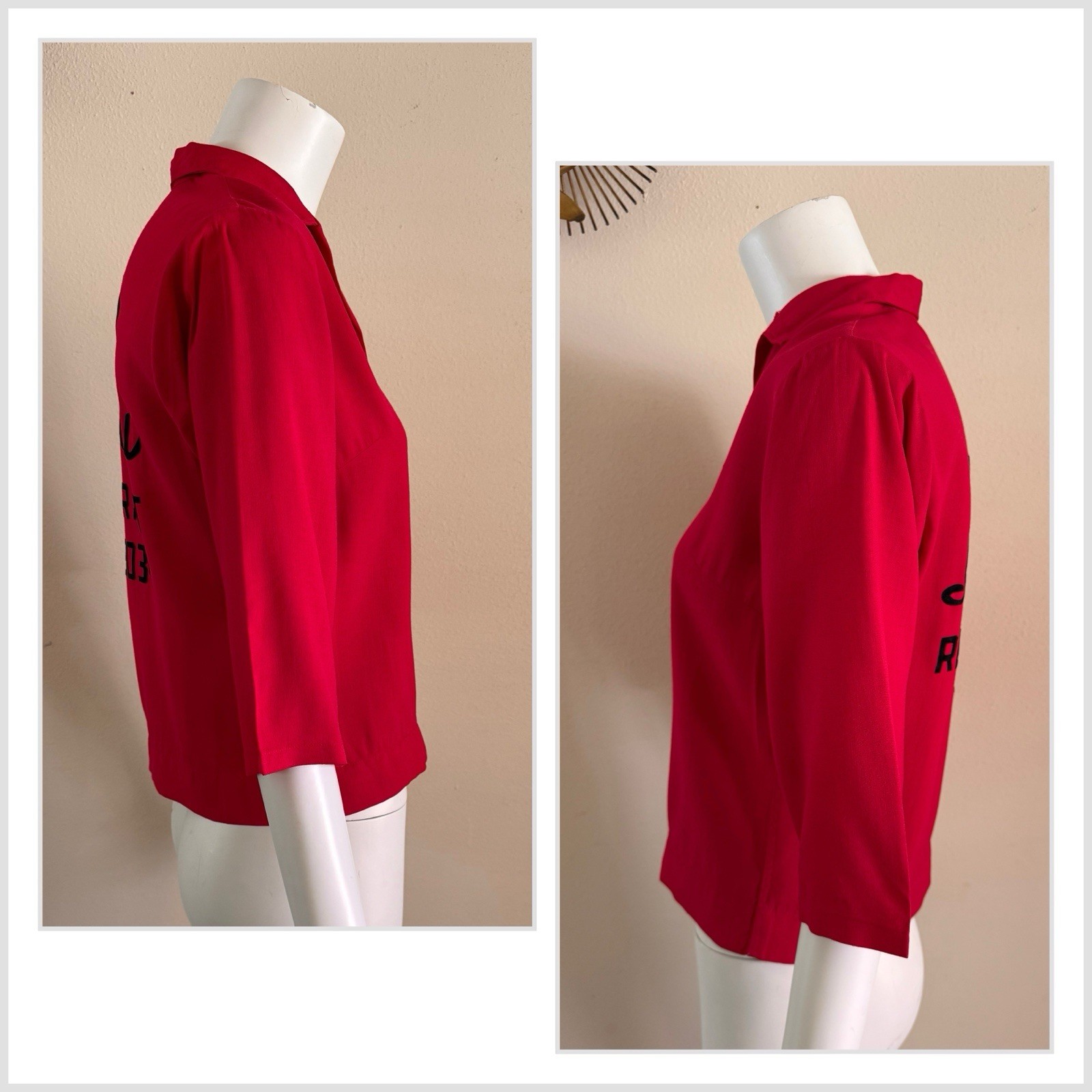50s Woman’s King Louie Ten Strike Rayon Bowling Shirt Tiki Rockabilly Vintage