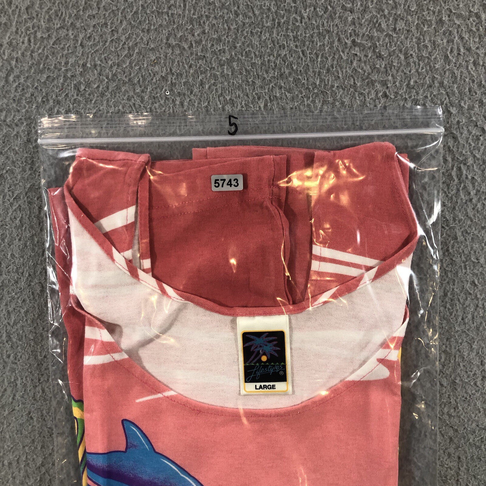 Vtg 90’s Lifestyles Resort Wear Tank Top Women’s L Pink AOP Hawaii Crazy Shirt