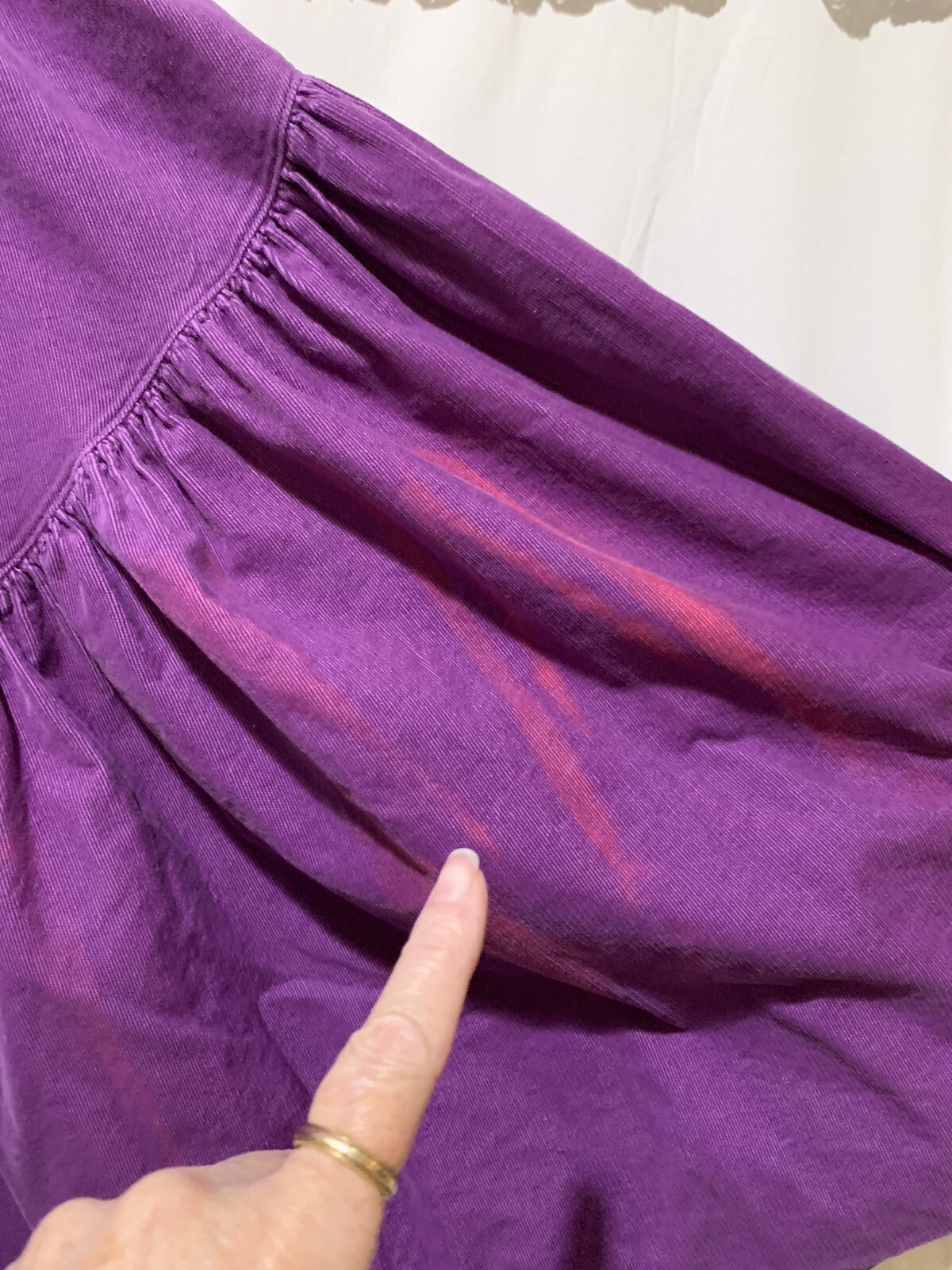 ❤️Vintage GENE EWING BIS 80s Purple Corduroy Midi Skirt California 26” Waist