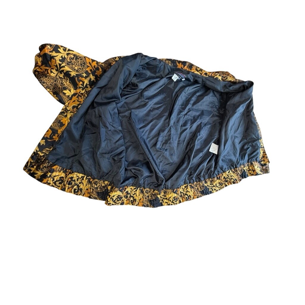 TanJay Baroque Gold Black 3 Pc Jacket SZ L, Shirt SZ 14, and Skirt Set SZ 16