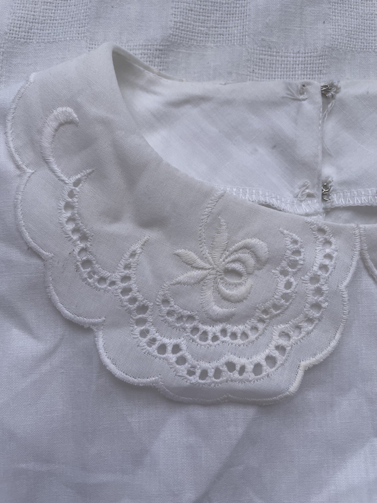 Vintage Cutwork Lace Cotton Dickey Collar Princess Diana White Cottagecore 80s