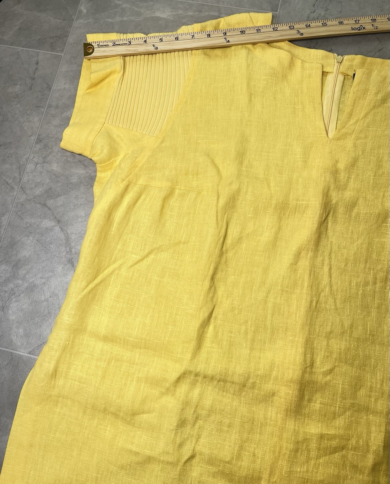Harve Bernard by Benard Women’s Top Blouse Size 20W linen Back Zip Yellow New