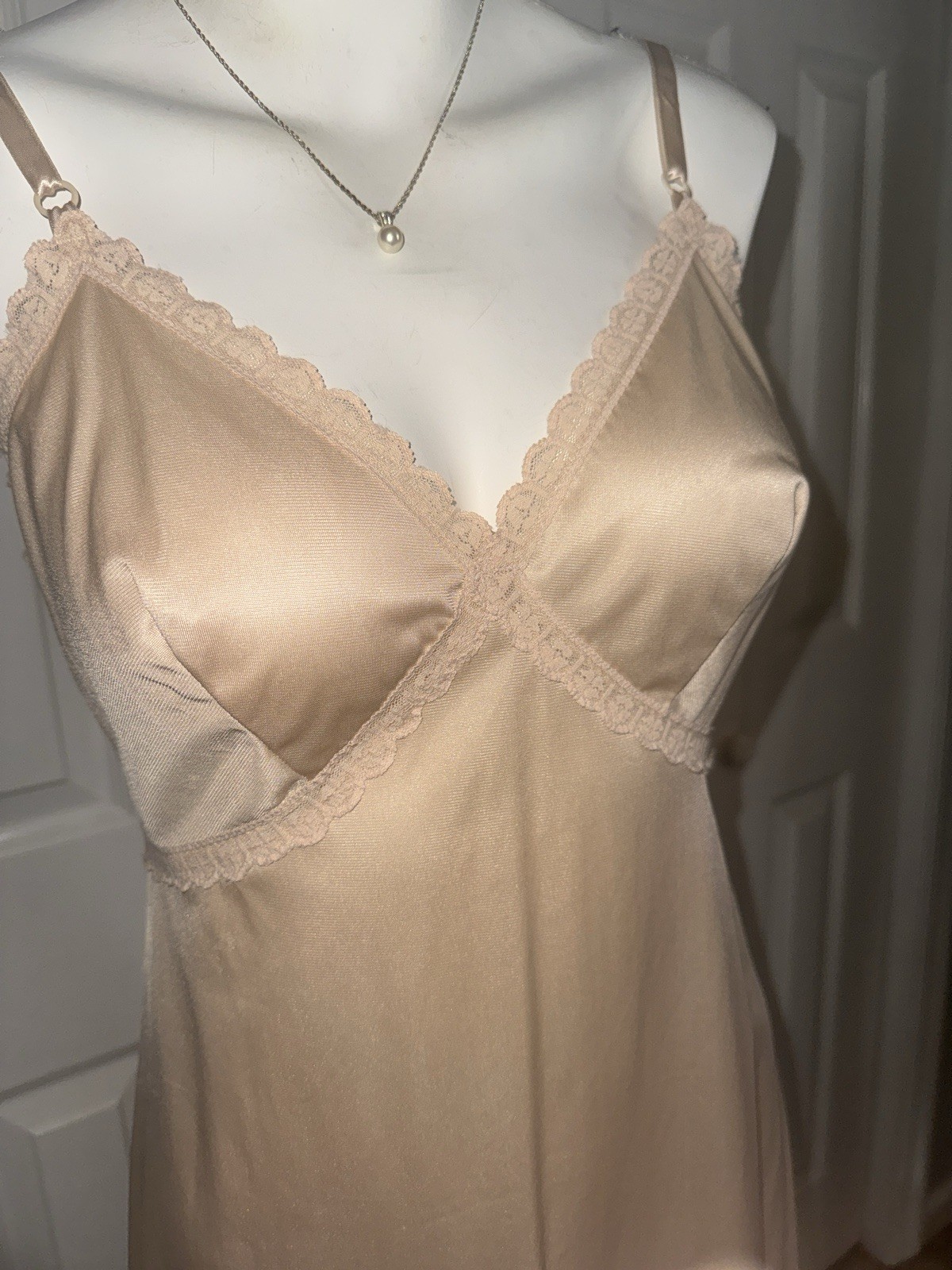 Sears Anti Cling Vintage Slip Silky All Nylon Babydoll Glamour Sexy Fairy Sz 36