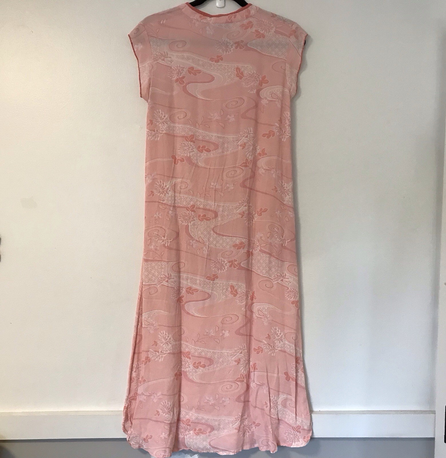 April Cornell Vintage Asian Inspired Pink Dress Size S 90s Garden Party Romantic