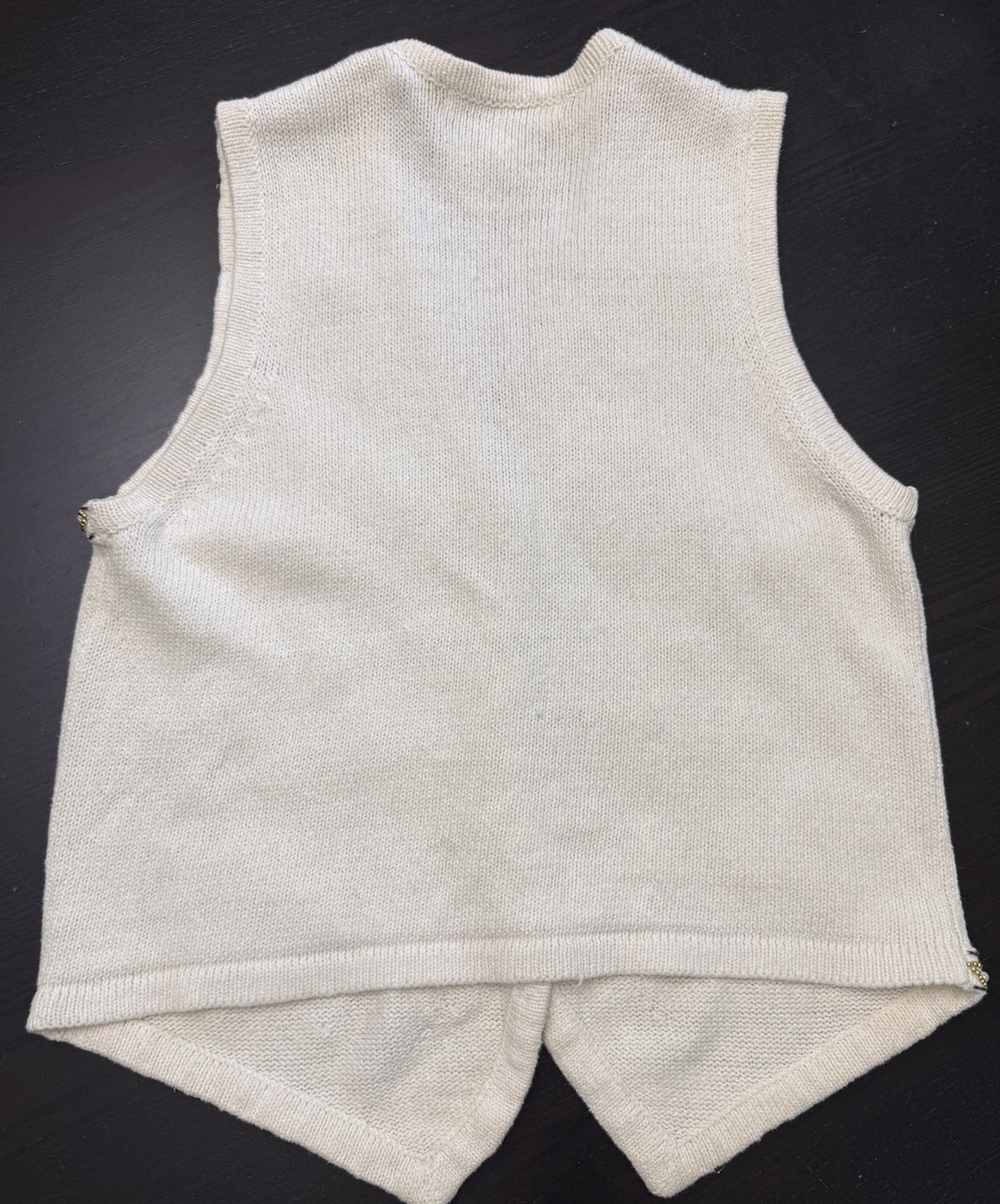 Vintage Claudia D Beaded Sweater Vest Gold Pearl M 90s