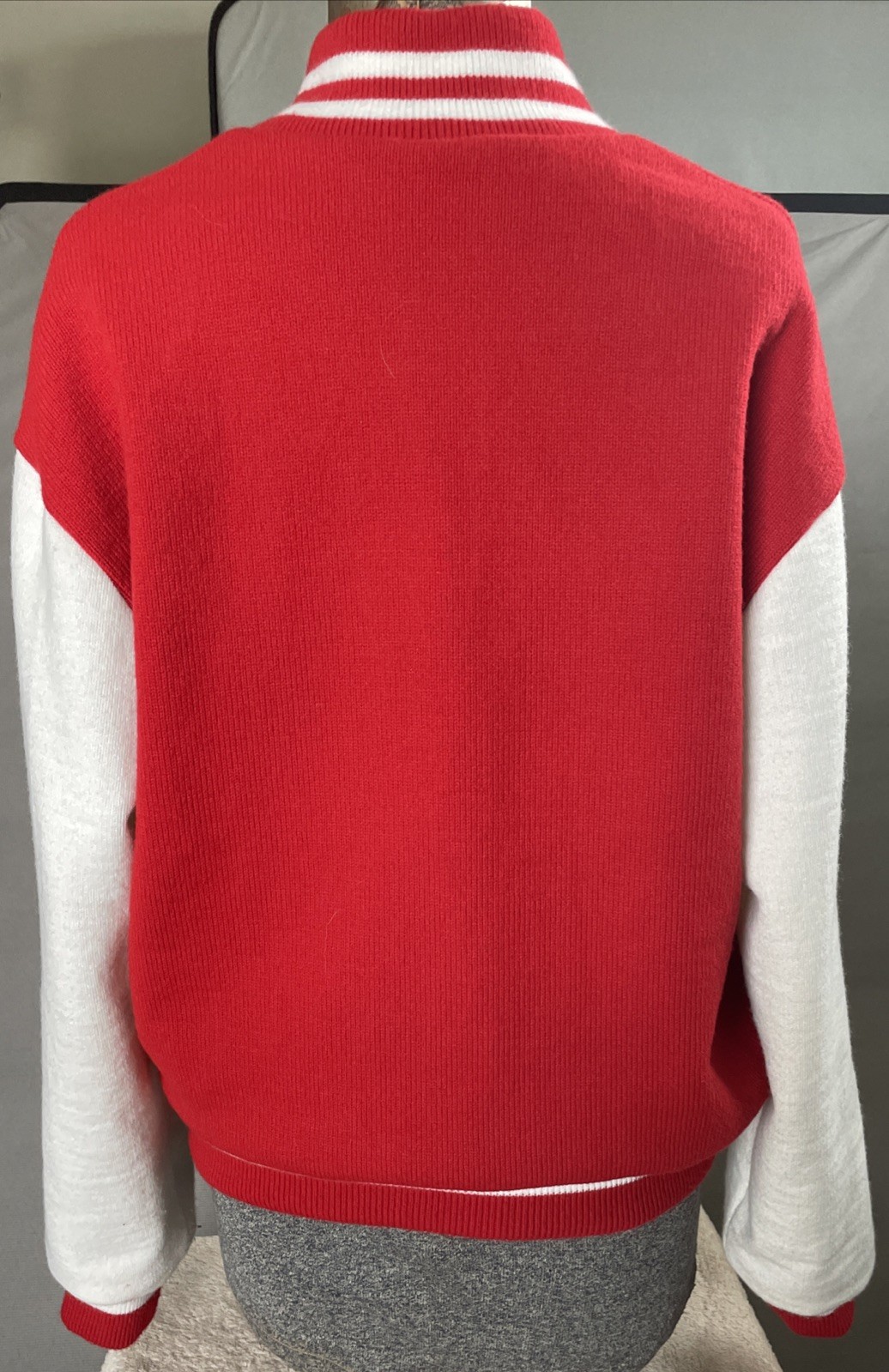 Vintage Red / White Varsity Spirit Fashion Jacket Women’s “Kelly Captain” Size L