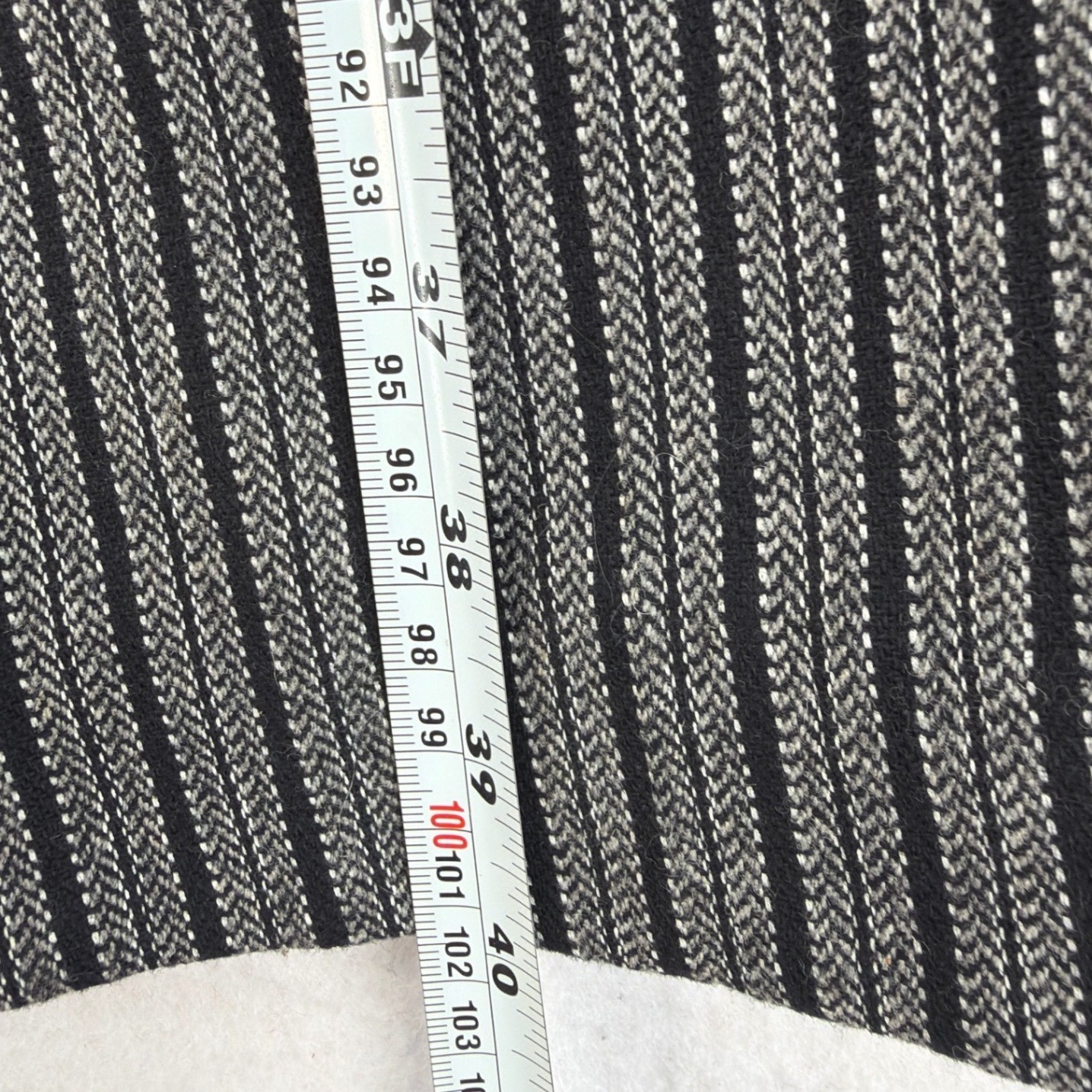 College Town Vintage Trousers 24 Black Grey Stripe Wool Blend Retro Boho USA
