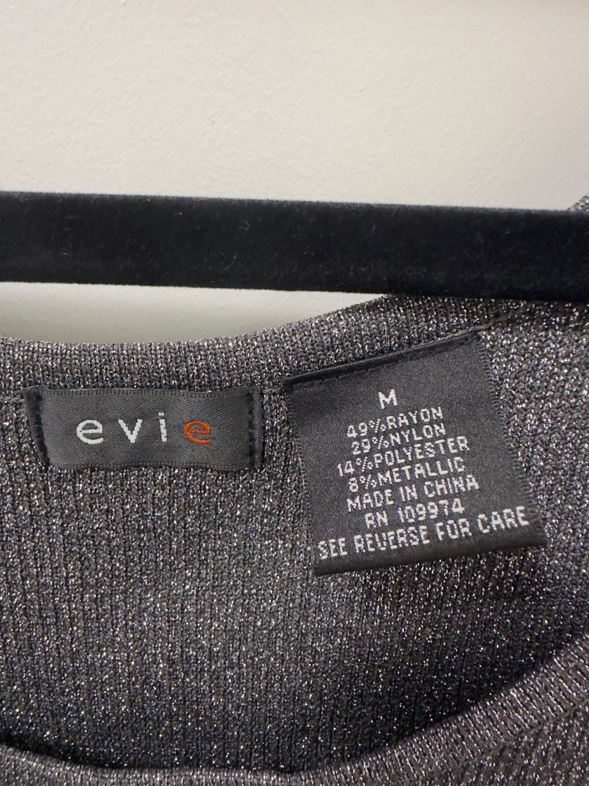 Vintage Evie Metalic Gray Knit Tank Size M, Stretches