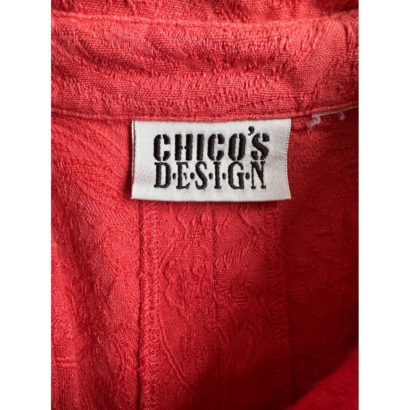 90’s Vintage Chico’s Design Coral Salmon Pink Embroidered Button Jacket Large