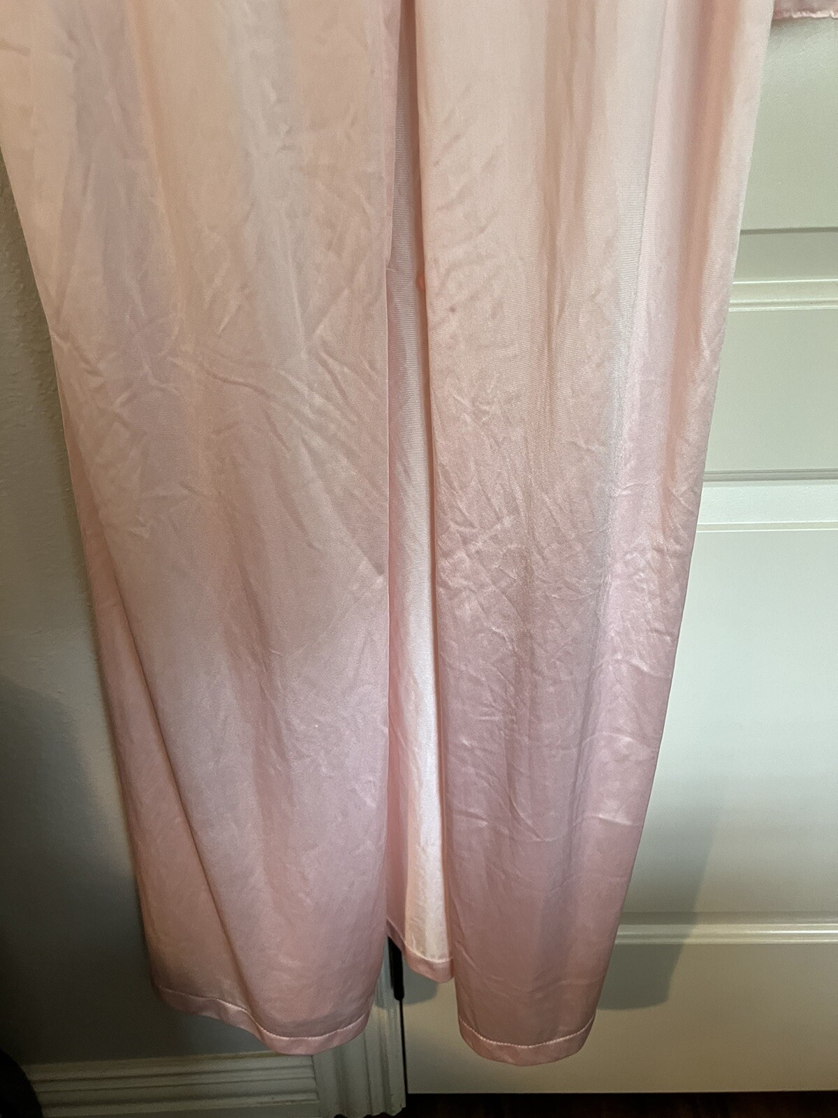 Movie Star Pink Sheer Nylon Nightgown Robe Size M Vintage USA MADE Full Length
