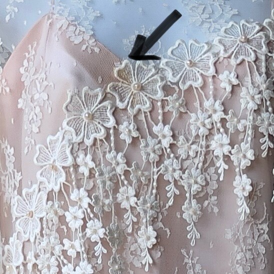 Vintage Cottagecore Lace Dress Romantic Bridal Fairytale Ruffled Pearls ML