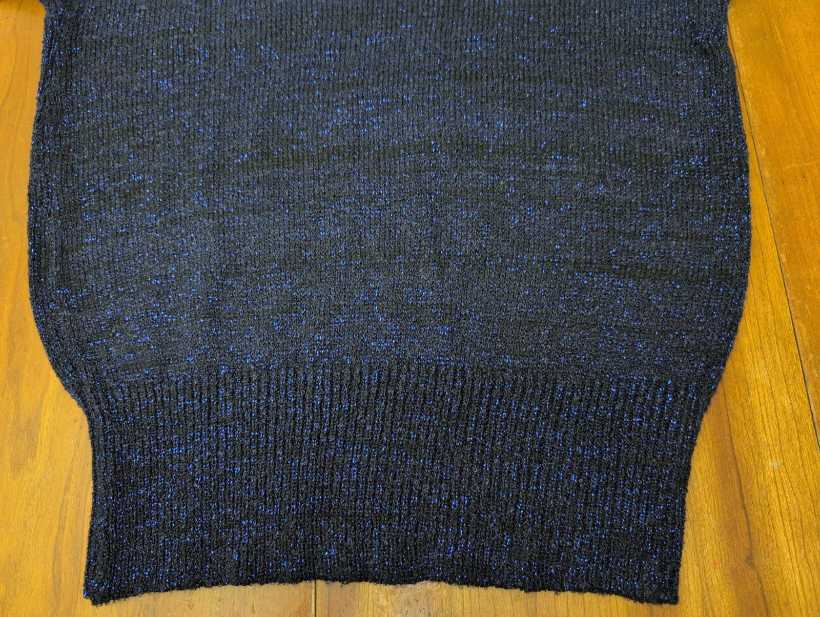 Vintage NEW Mariea Kim Sweater M Metallic Blue Beaded Embellished Artsy 80s 90s