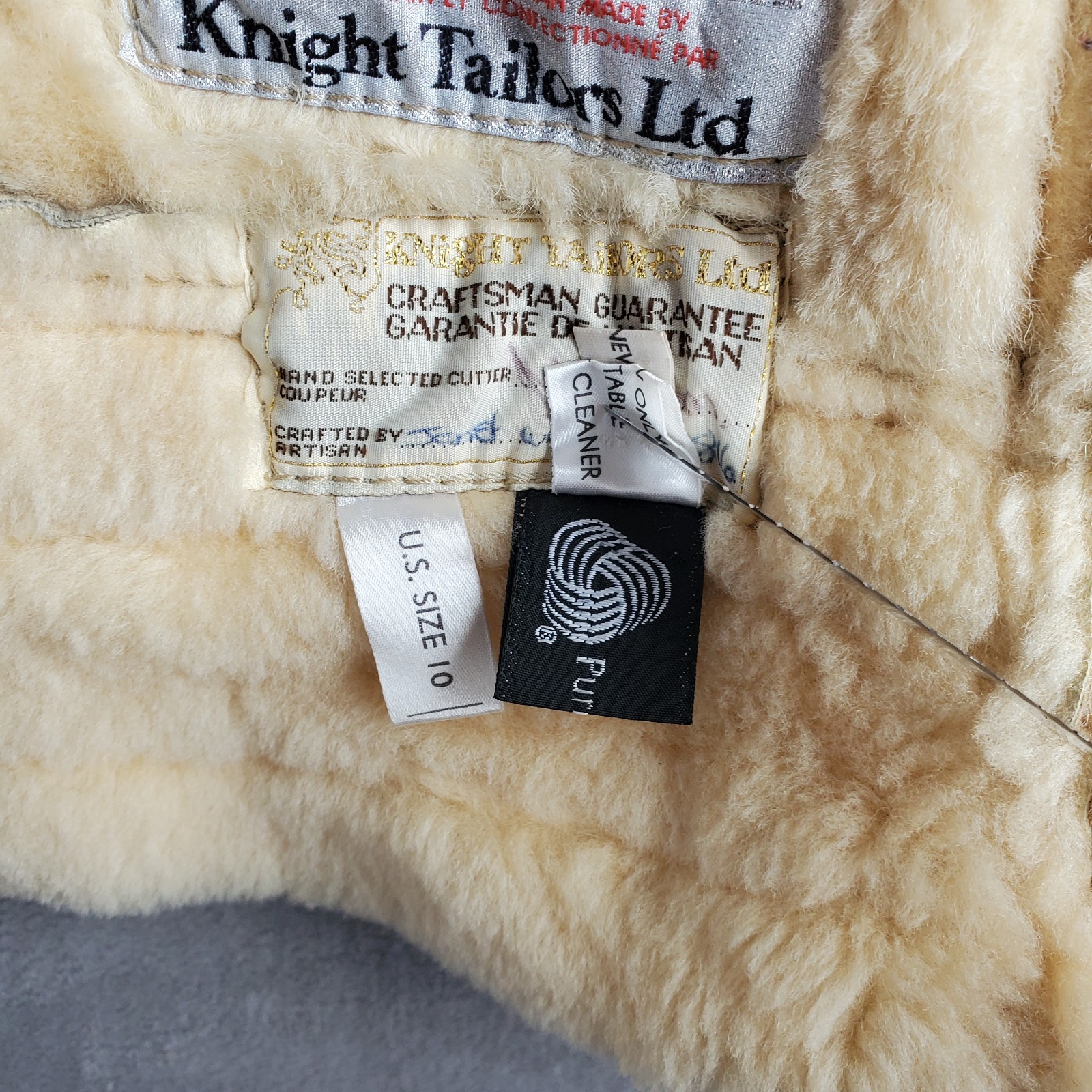 Vintage Knight Tailors Shearling Sheepskin Coat Genuine 70s Rancher Womens 10