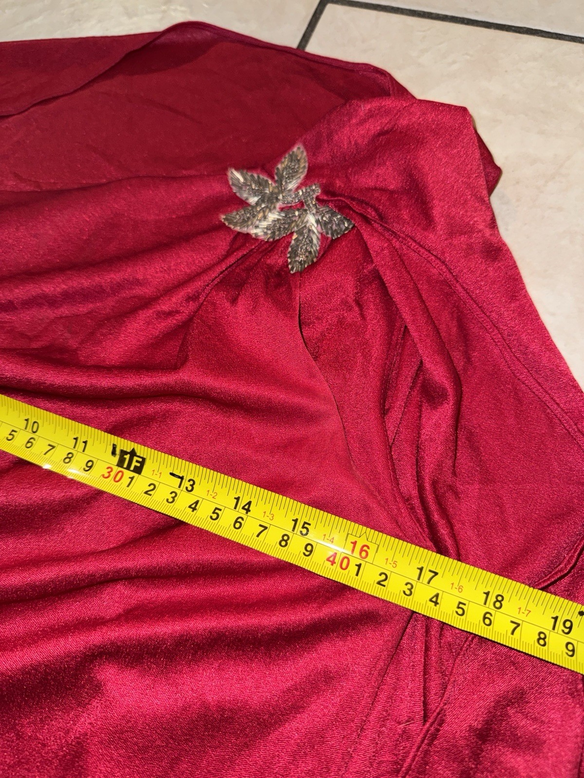 Vintage 1970s Red Cape Sleeve Evening Gown Draped Grecian Maxi Dress