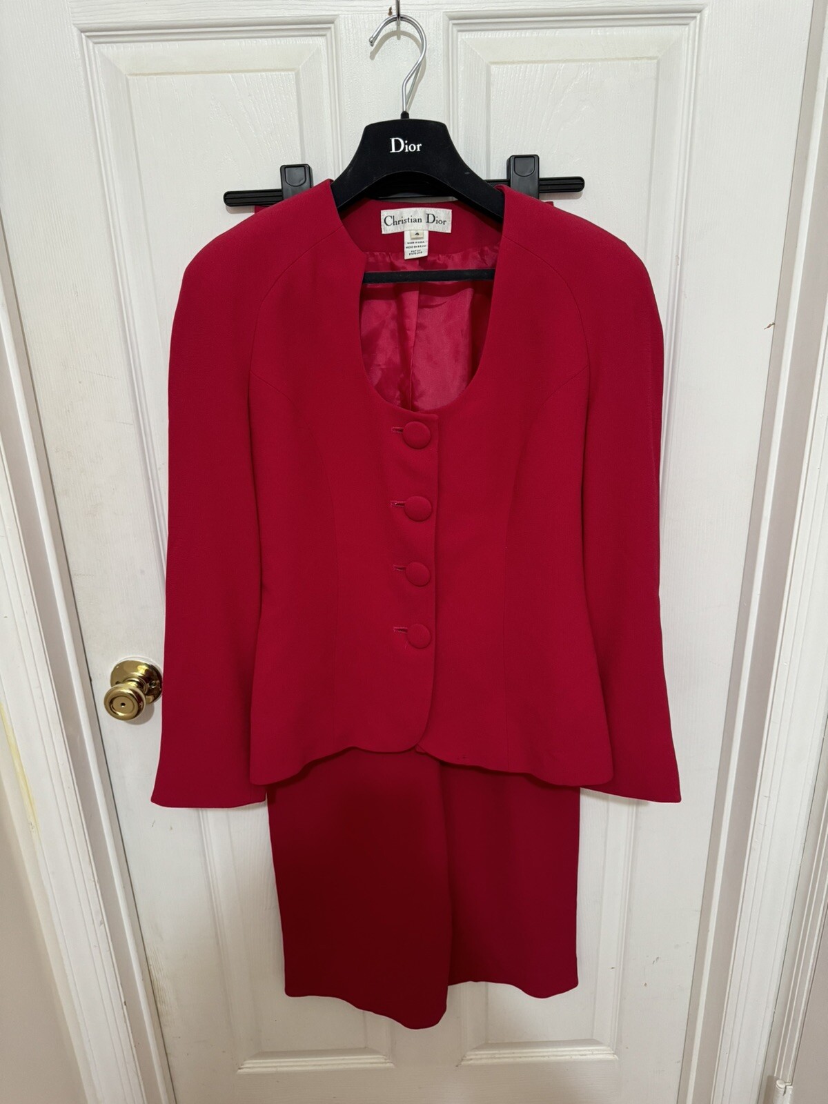 Vintage Christian Dior Wide Leg Pant Suit John Galliano Jacket Size 4 Pants Sz 2