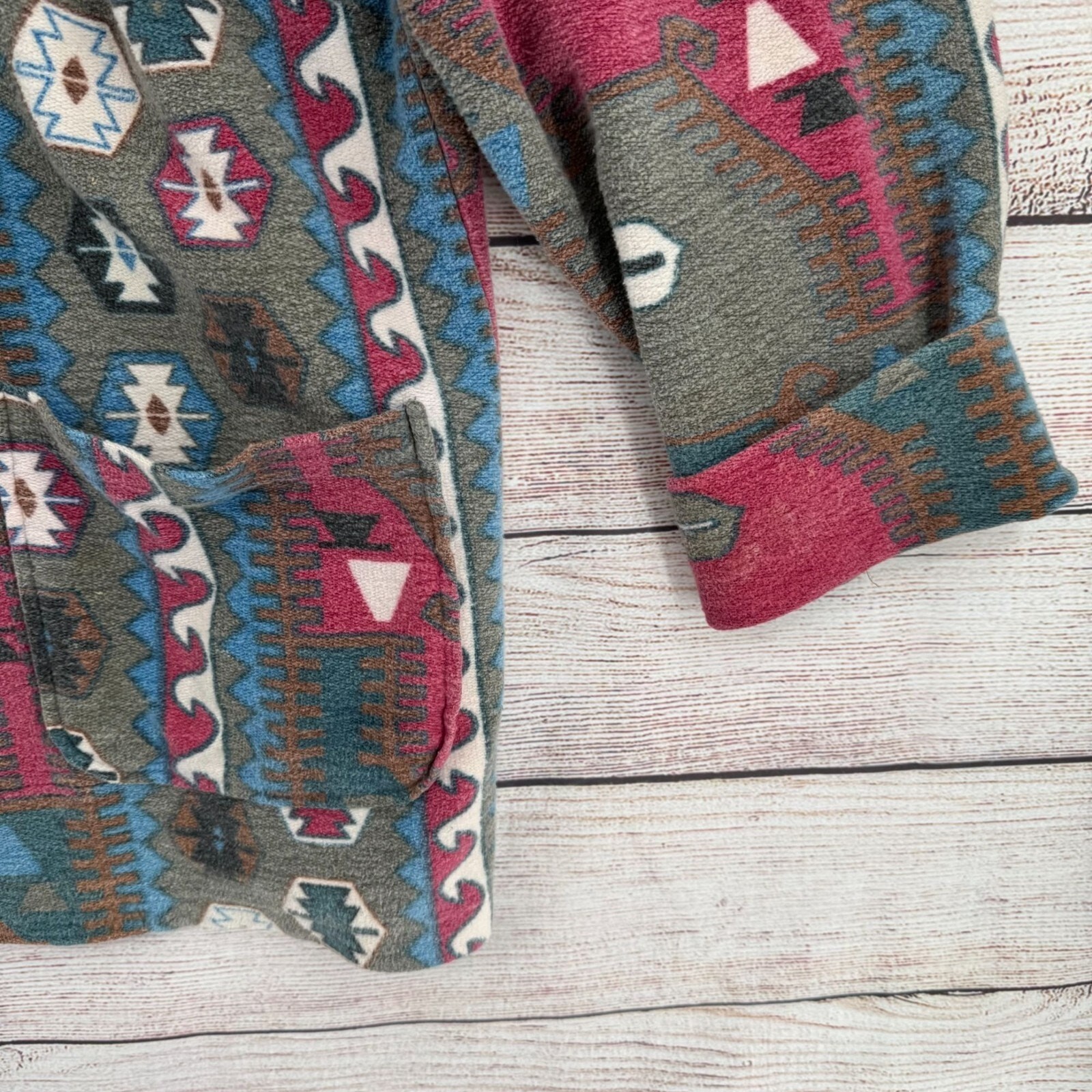 Vintage Chico’s Design Southwest Print Button Down Shacket Women’s Size Large