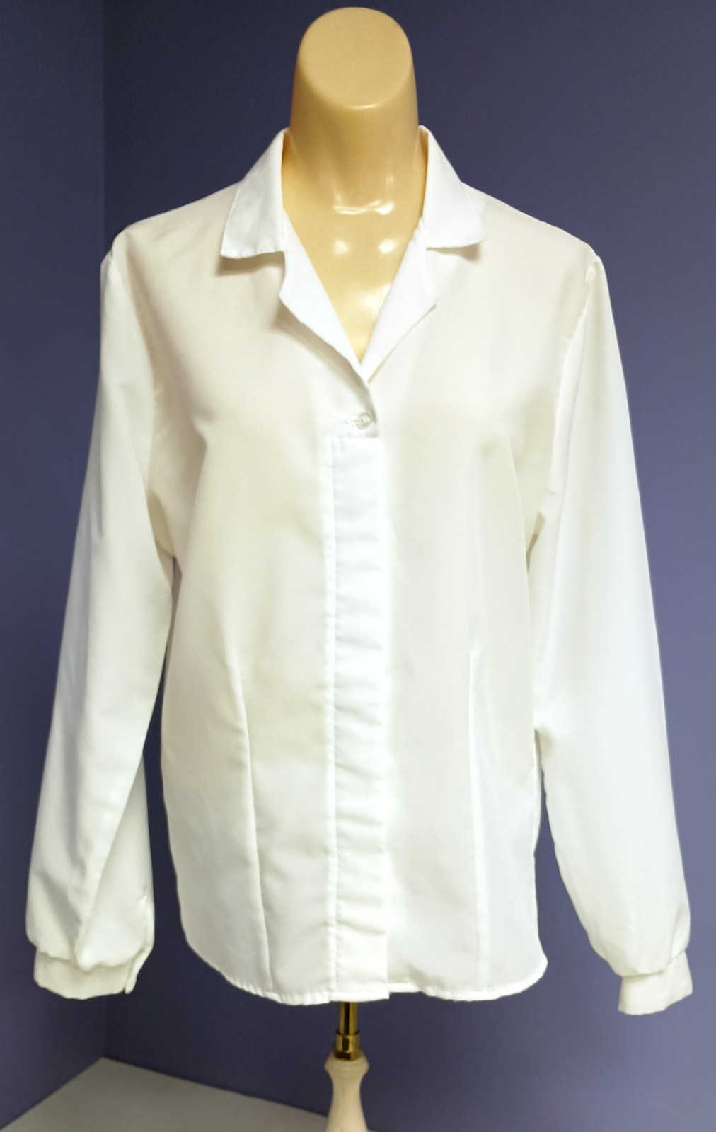 Vintage 80’s Harmal Ladies White Polyester Long Sleeve Casual/Dressy Blouse Md