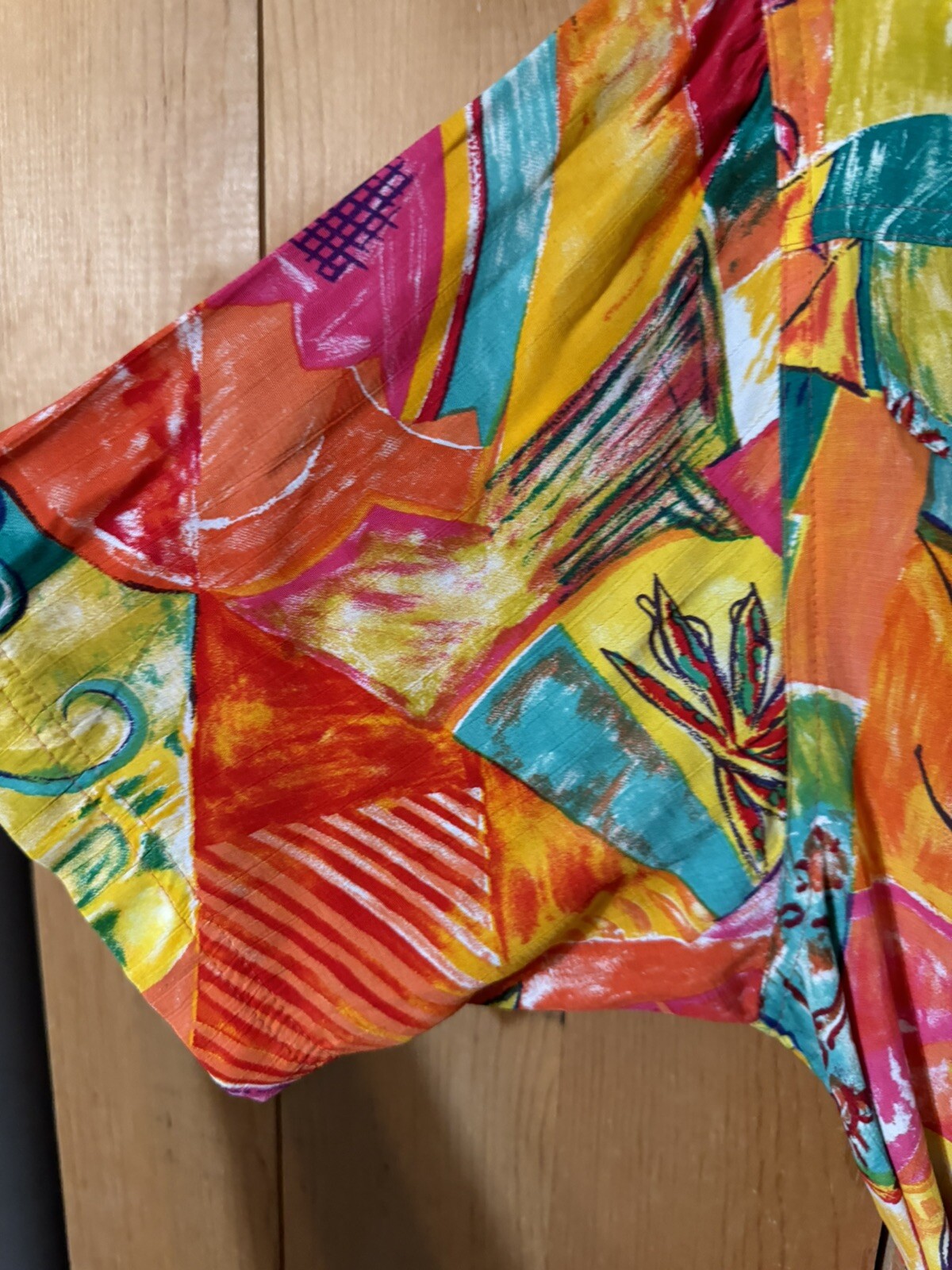 1980s 1990s Resort Wear Print Colorful Retro Dress by George Georgiou Medium