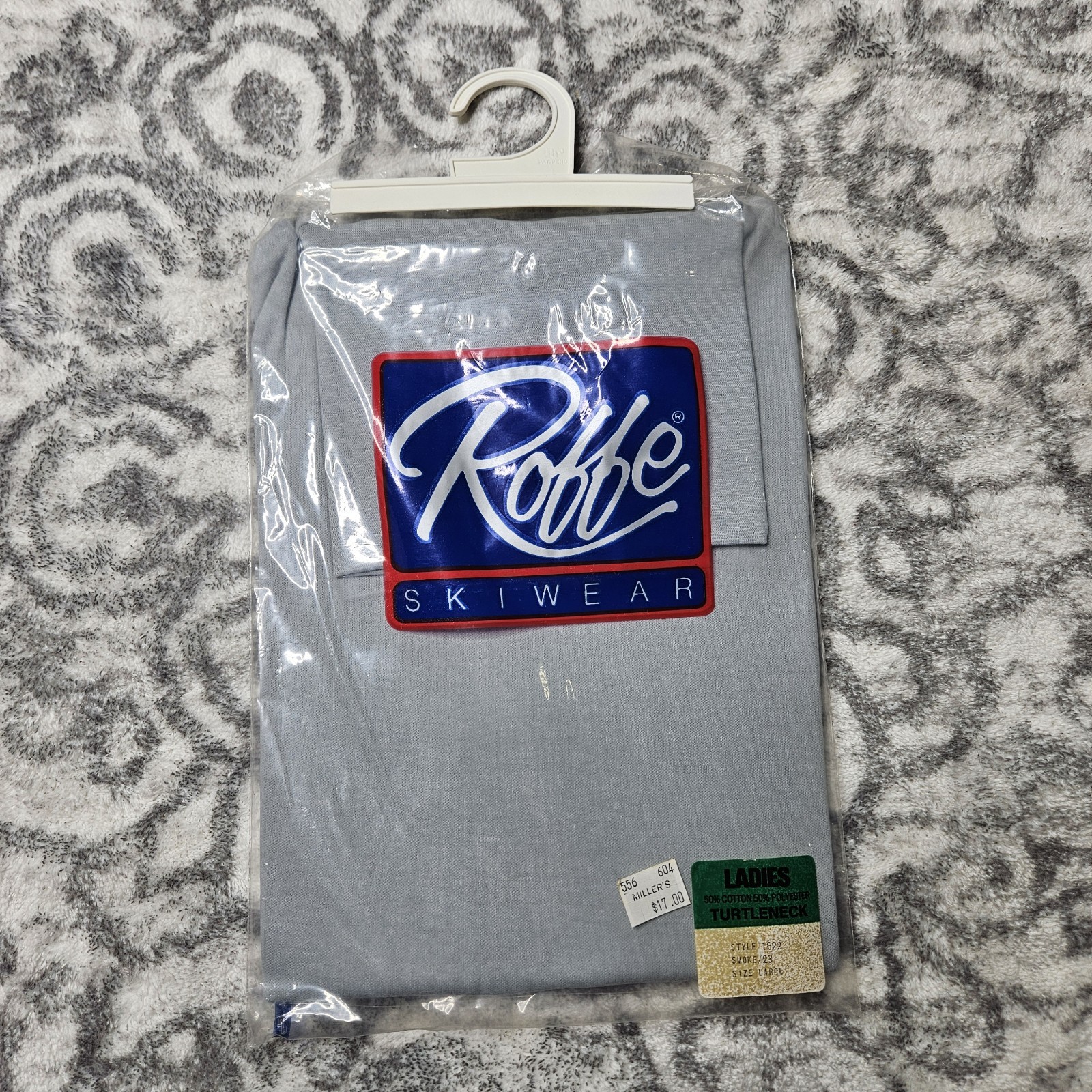 ROFFE Ski Wear Vintage Turtle Neck Long Sleeve New In Package Made In USA Gray
