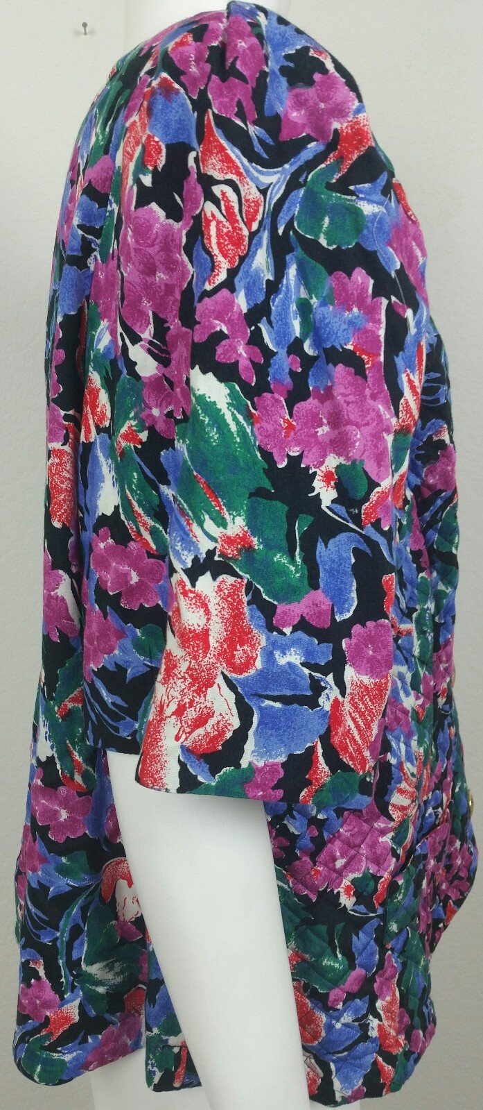 Lorac Original Womens Vintage Top Floral Short Sleeve Button Front Multi Colored
