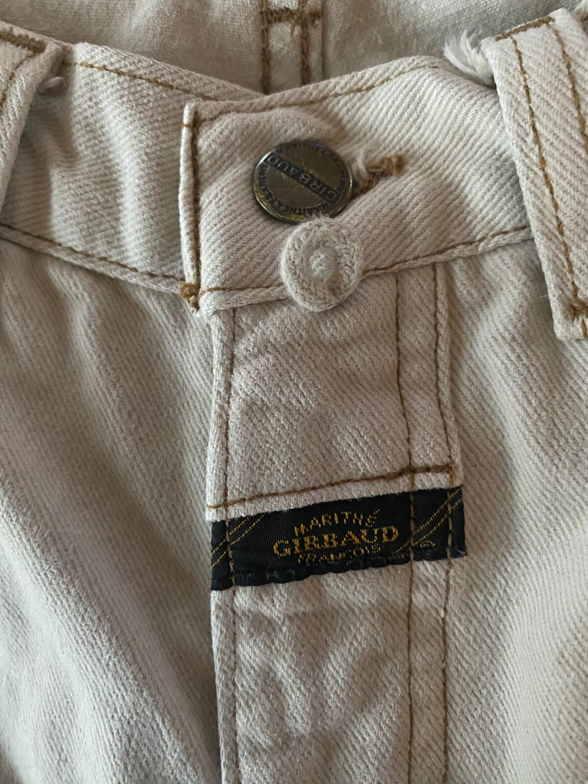 Vintage GIRBAUD Jeans from Marithe Francois Girbaud TAN CREAM Size 31