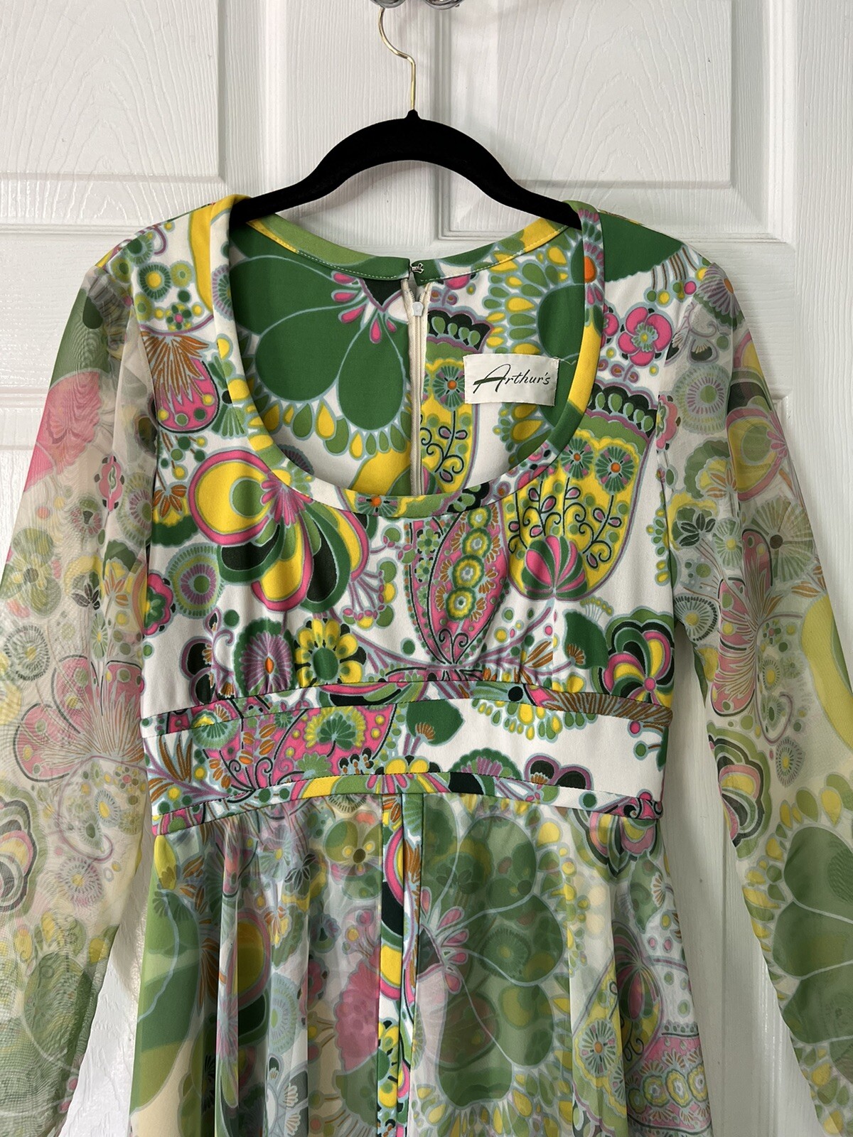 Vintage Arthur’s 60’s 70s Long Floral Dress Mod