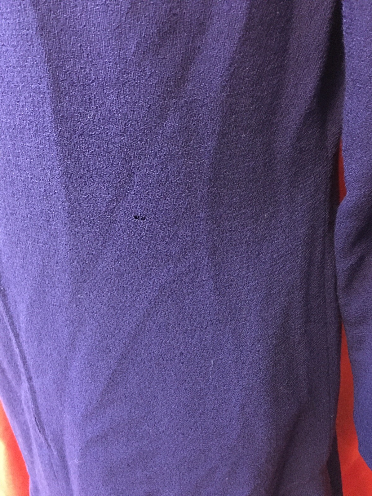 Pauline Trigere vintage 80s trumpet hem long sleeve wool dress purple size m