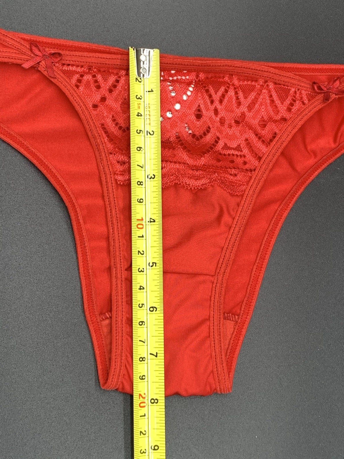 VTG Red SILKY Shiny Satiny Low Rise Panties Y2K Donna Bella Brazil Bikini SM Med