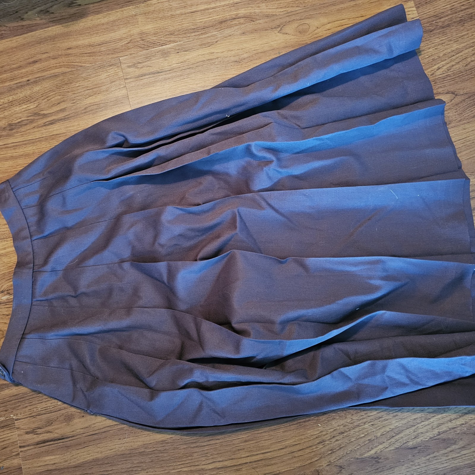 VTG Long Maxi Skirt Pleated Wool Brown Women’s 12 Stanley Blacker Cottage Core