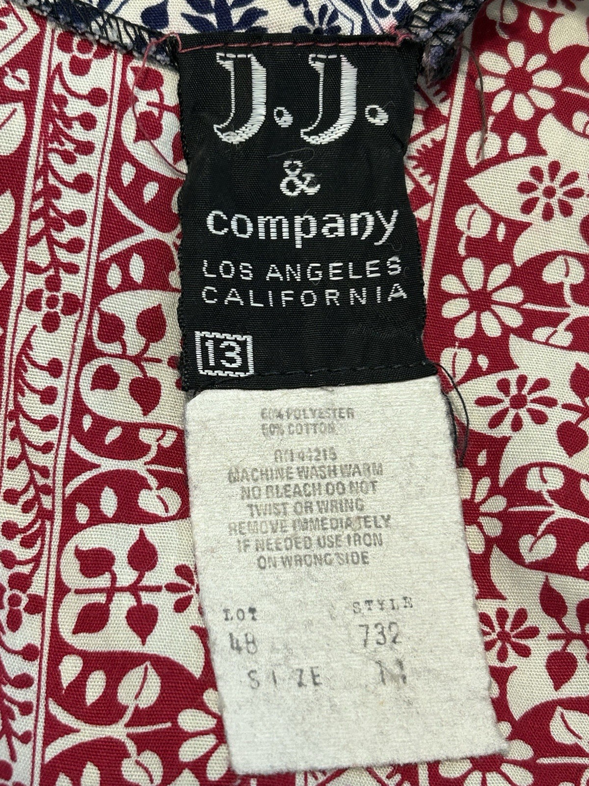 Vtg 1975 Boho Sm Blouse Pieced Quilt Patchwork Empire Waist Tie Back Eyelet yoke