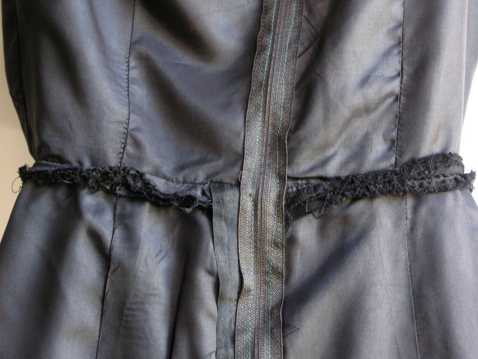 Vtg Elissa of California Dress, Boat Neck, Beaded, Black, Altered, Needs Repair