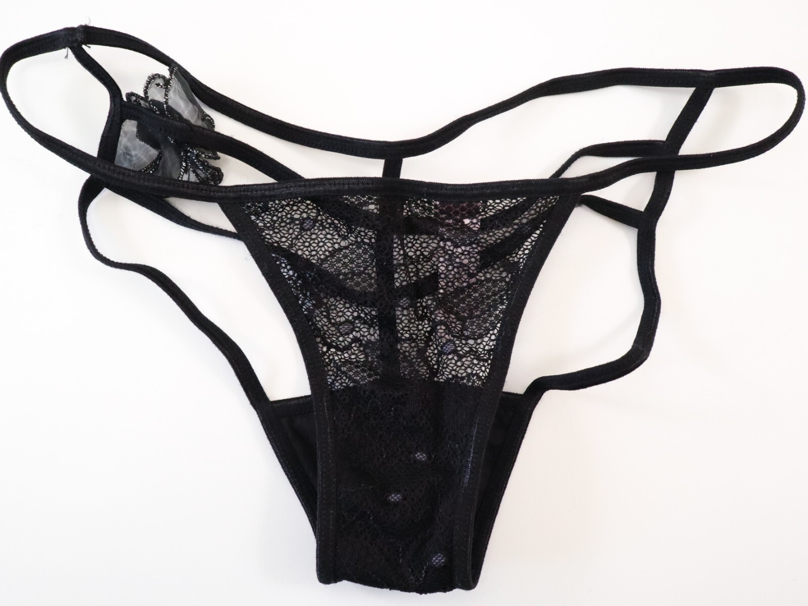 Vintage Victoria’s Secret Y2K 2004 Lace Backless String Bikini Panties SMALL