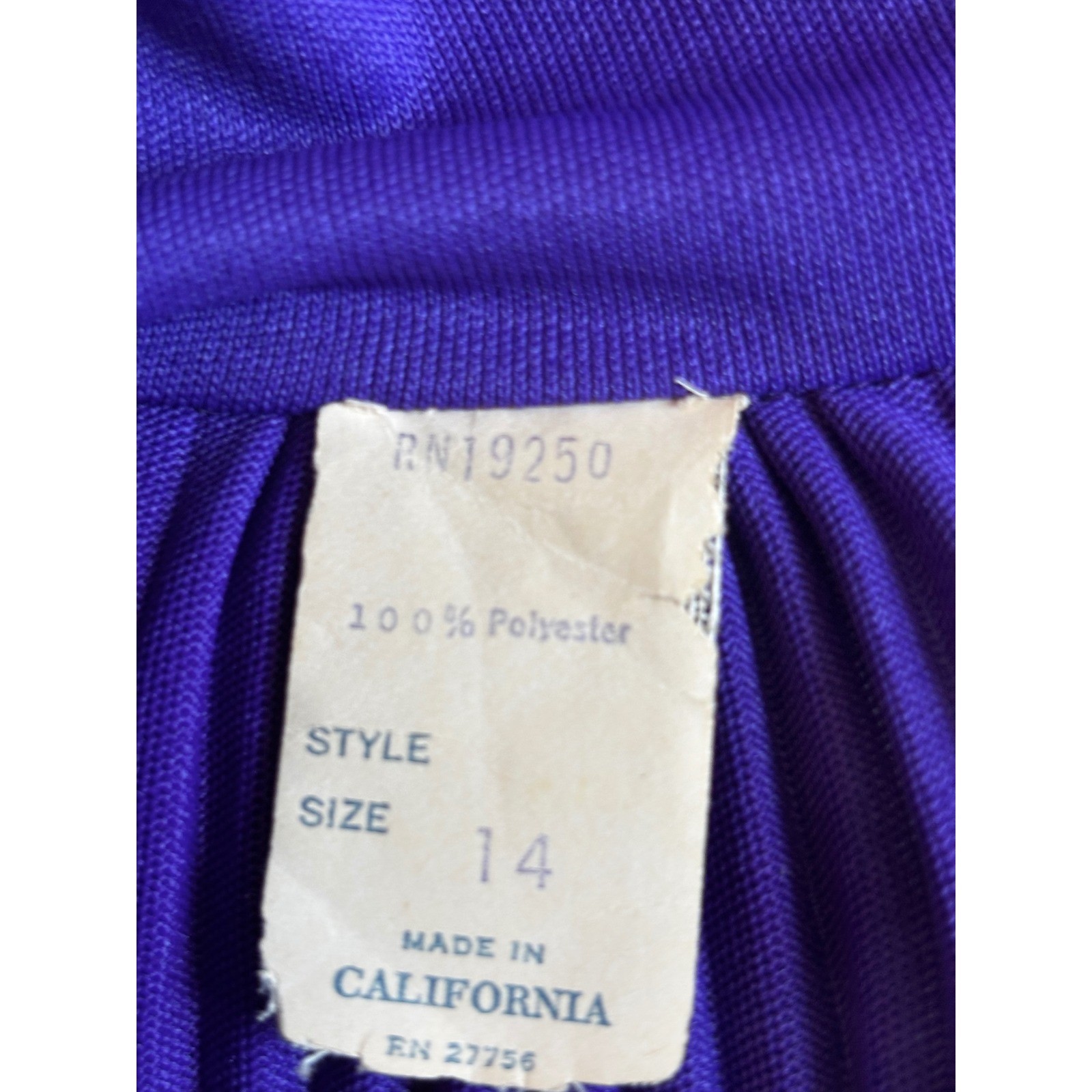 Vintage 70s Accordion Pleated Tunic Dress Med Purple High Neck Mod Disco Retro