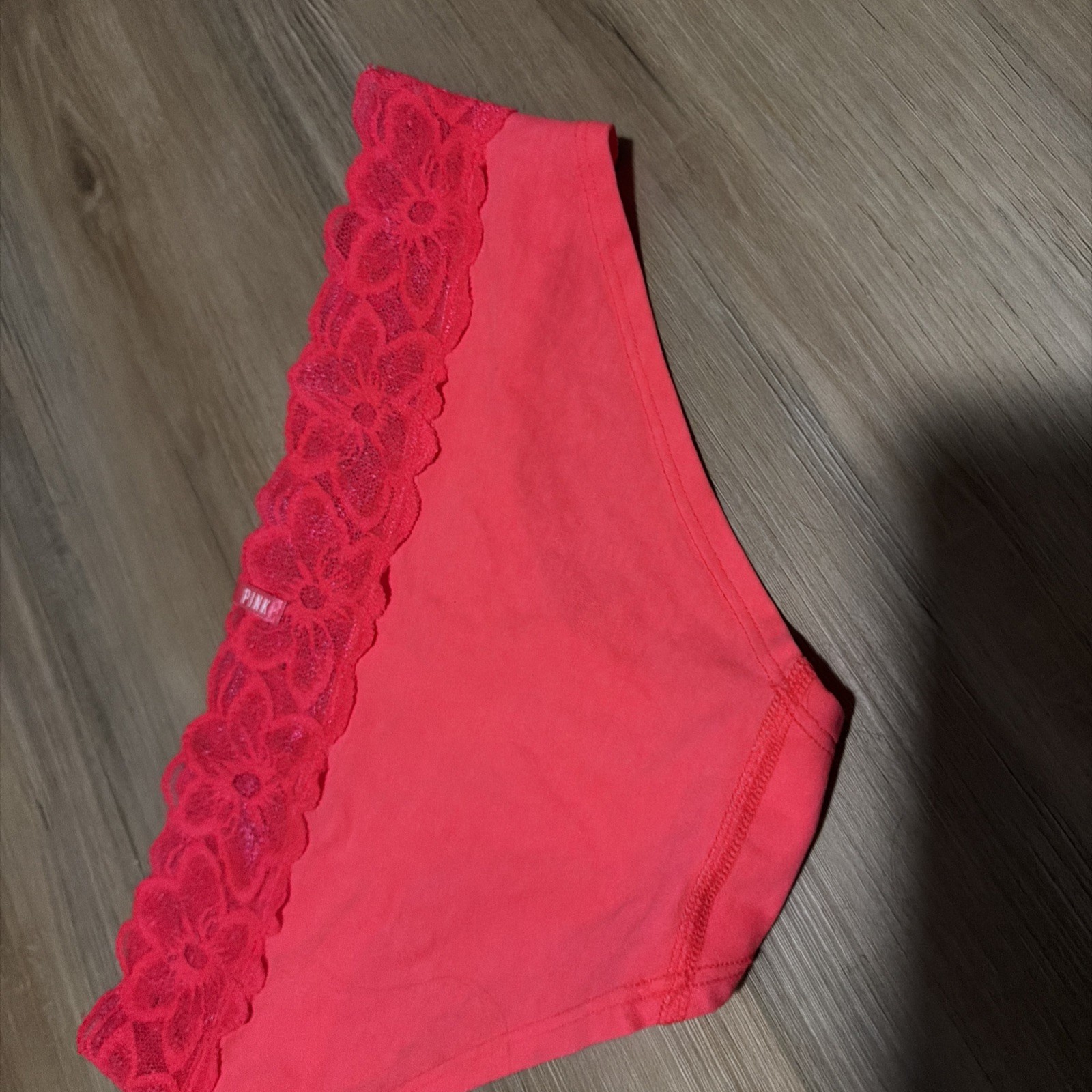 Vintage PINK Victoria’s Secret Panties Extra Low Rise Hipster 2014 Lace Bling S