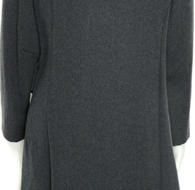 Gray Wool Twill Coat w Mink Collar Vintage 50s Furchgotts Hand Tailored Fits 8