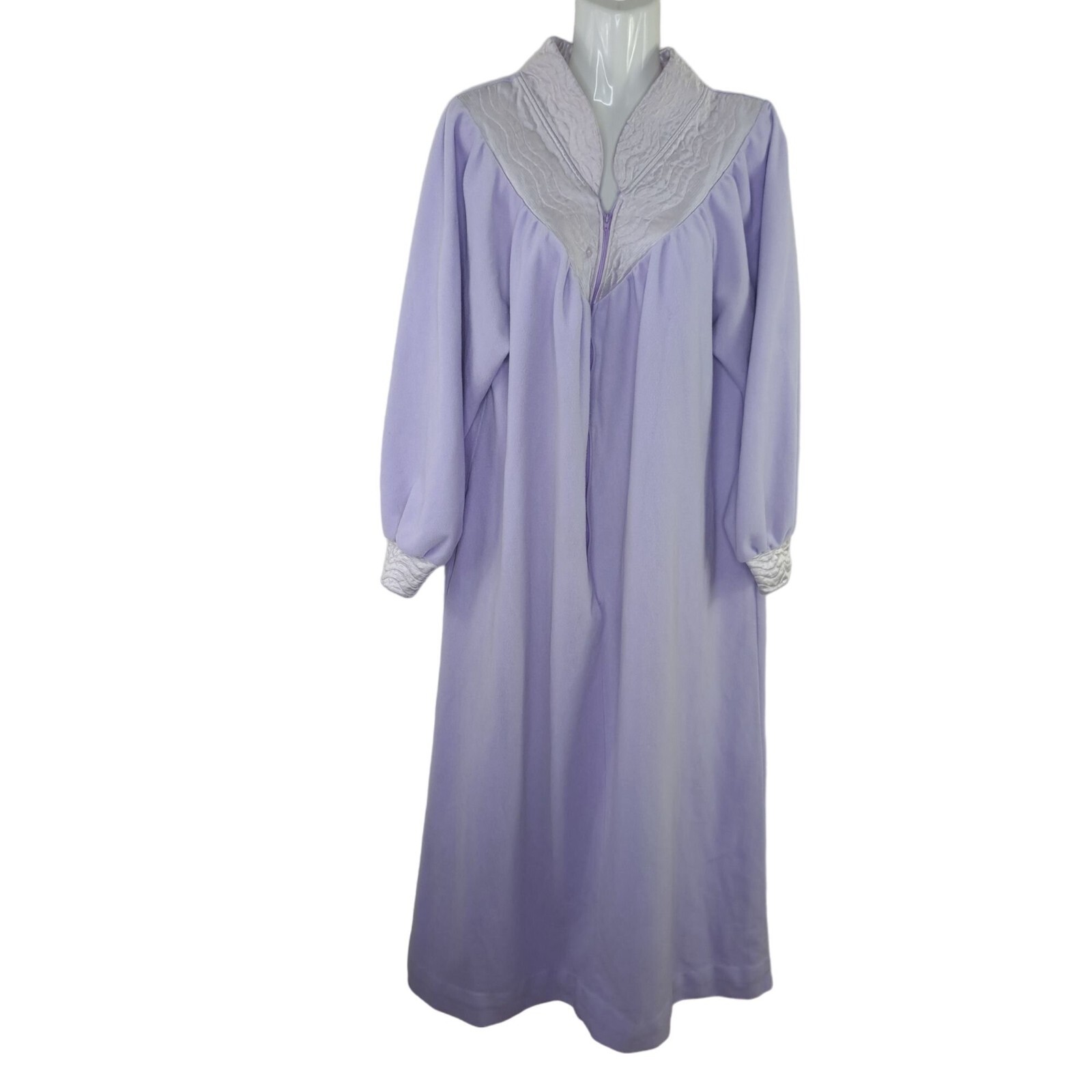 Donna Richard for GILLIGAN OMALLEY Quilted Trim Duster House Coat Half Zip