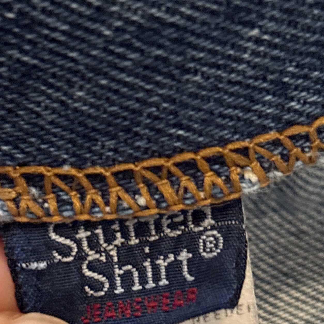 VTG 80s Stuffed Shirt Jeanswear Denim Maxi Skirt Made USA Bronze Snaps Sz 13/14