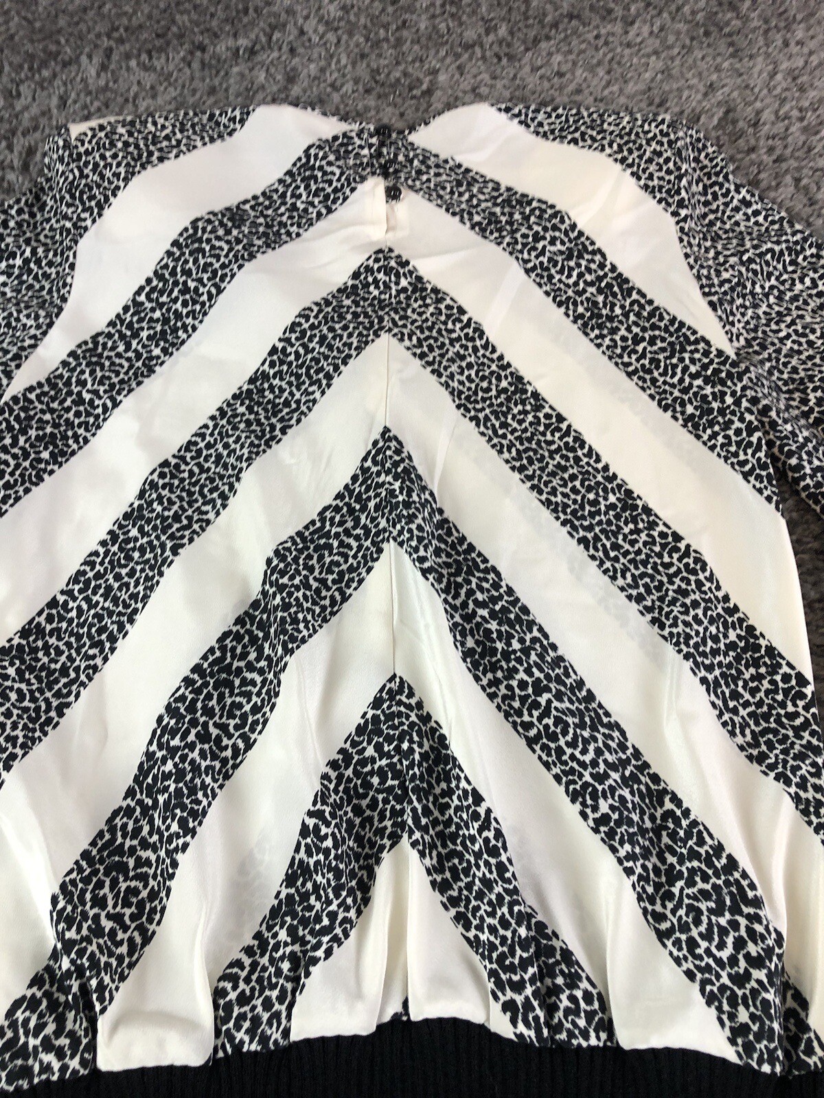 Vintage Anthony Sicari Top Womens 12 Animal Print Elastic Hem Shoulder Pads