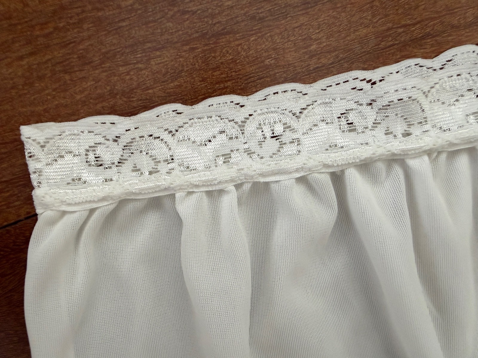 Vintage ROSE Brand High Waist Granny Panties Ivory Nylon Lace Sz 10 NOS 3 Pair