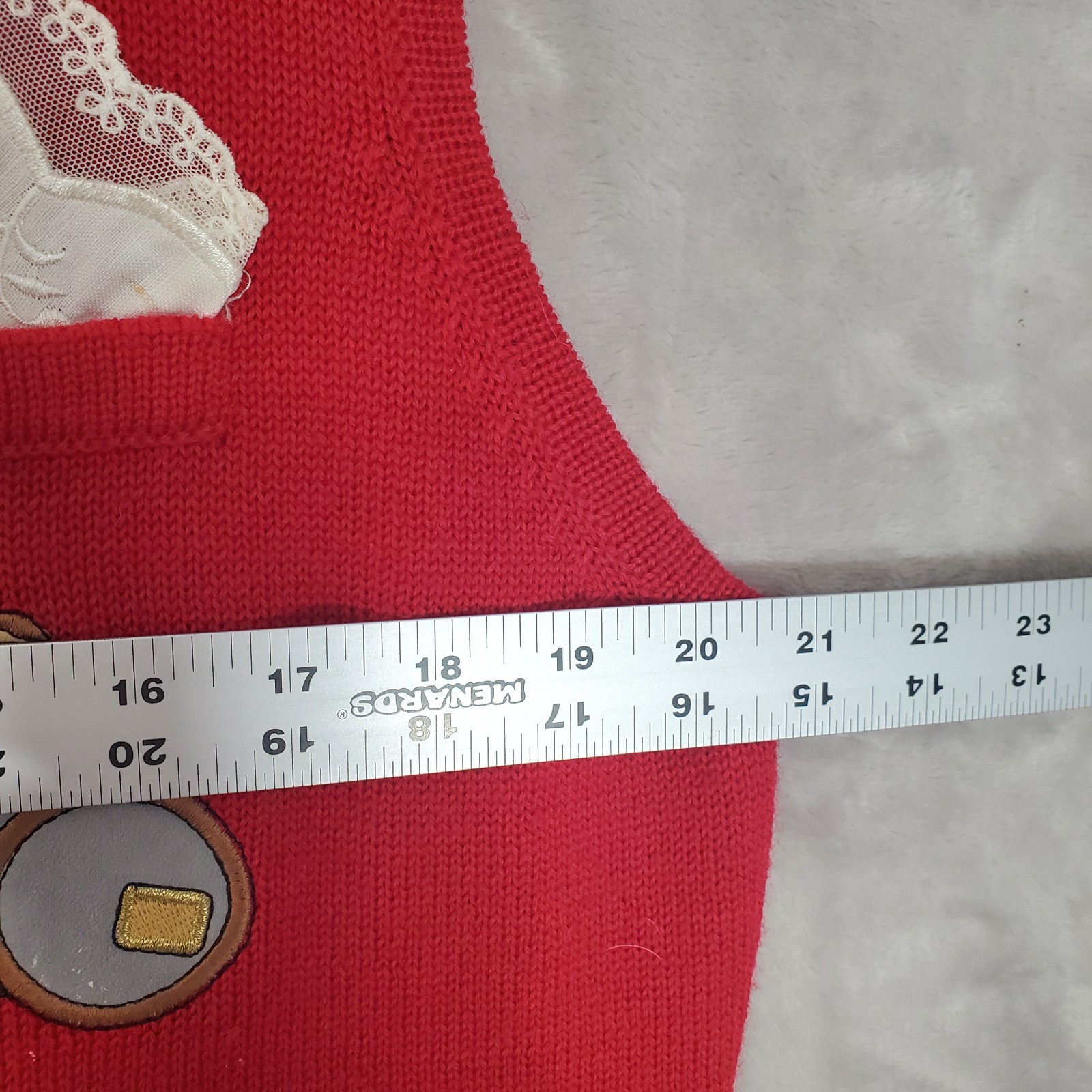 Vtg 90s Susan Bristol Vest Embroidered Red Wool Womens L Travel Preppy READ
