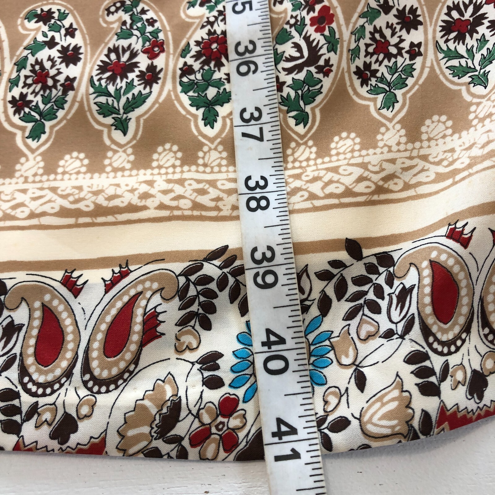 vtg 1970s COPLEY SQUARE Ltd Pull On Maxi Skirt Waist fits 25″-31″ Satin Paisley